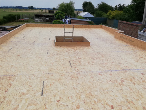 Aanbouw in Houtskelet met dak in EPDM - Moen