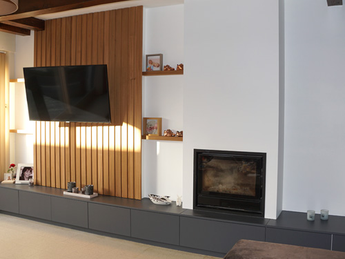 Interieur wandbekleding haardmeubel - Zwevegem